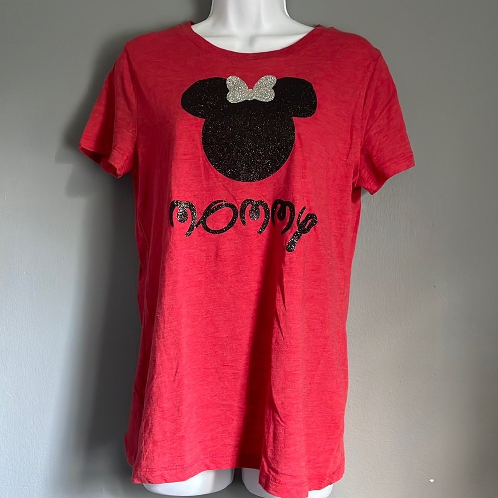 Mossimo Disney Women Red Mommy T Shirt Size L